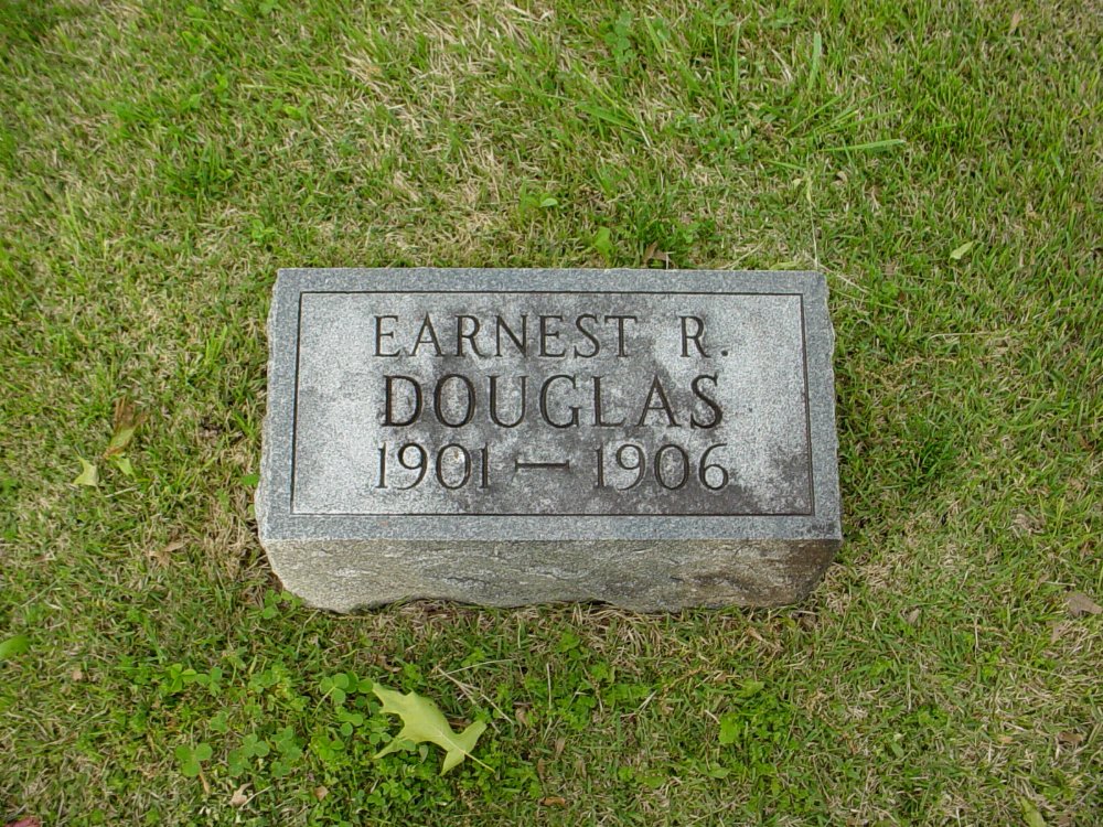  Earnest R. Douglas Headstone Photo, Hams Prairie Christian Cemetery, Callaway County genealogy