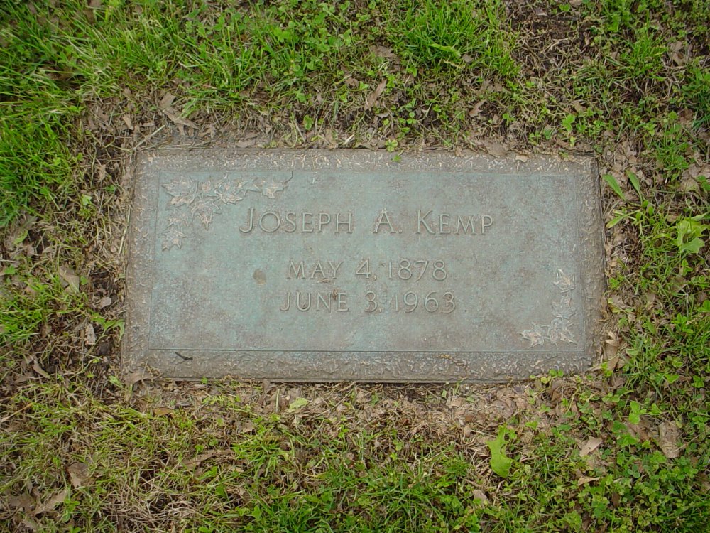  Joseph A. Kemp Headstone Photo, Hams Prairie Christian Cemetery, Callaway County genealogy