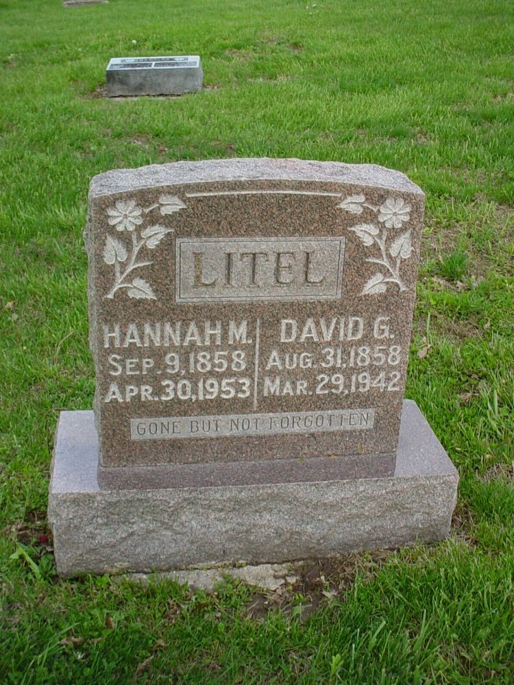  David Litel & Hannah Patton Headstone Photo, Hams Prairie Christian Cemetery, Callaway County genealogy