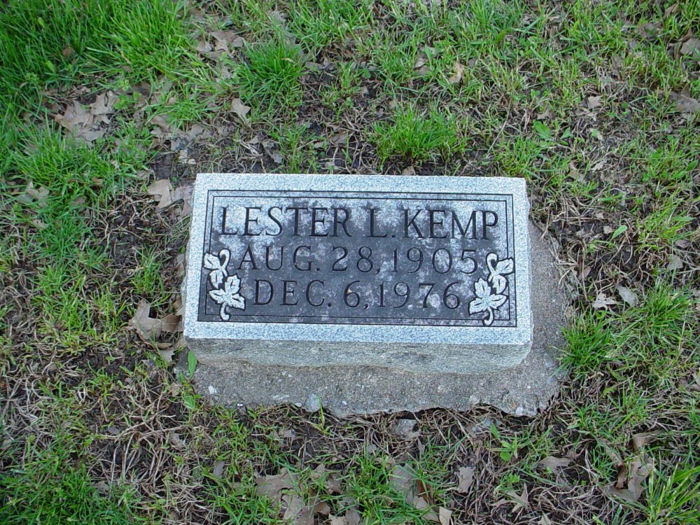  Lester L. Kemp Headstone Photo, Hams Prairie Christian Cemetery, Callaway County genealogy