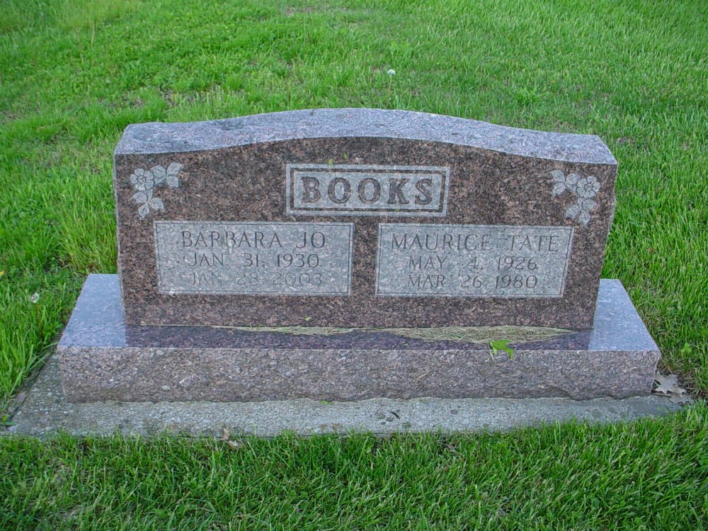  Maurice & Barbara Books Headstone Photo, Hams Prairie Christian Cemetery, Callaway County genealogy