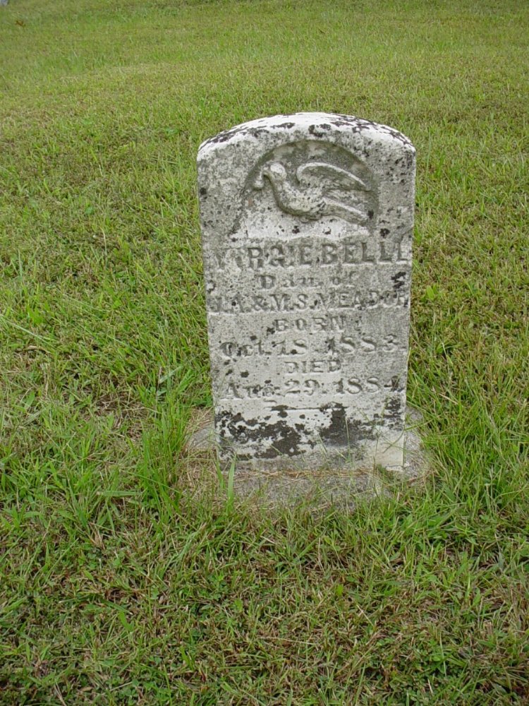  Virgie Meador Headstone Photo, Harmony Baptist Cemetery, Callaway County genealogy