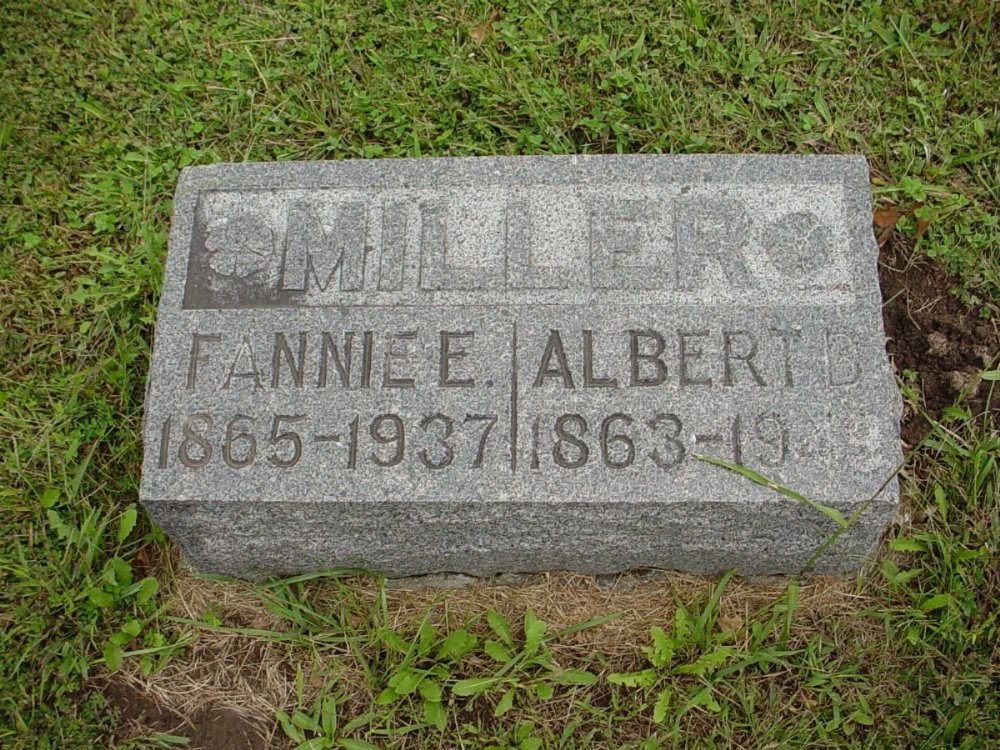  Albert Miller & Fannie Ferguson Headstone Photo, Harmony Baptist Cemetery, Callaway County genealogy