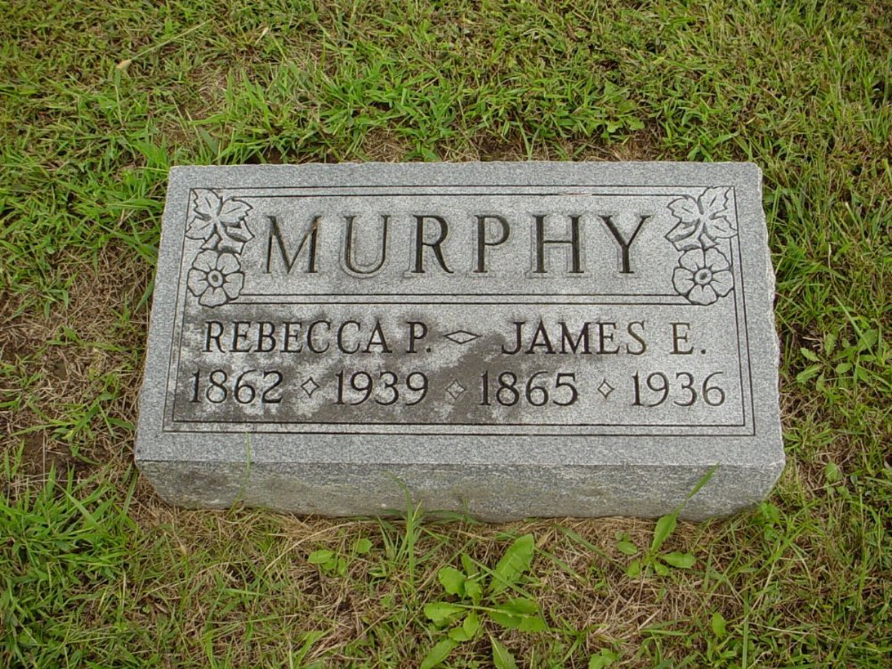  James Murphy & Rebecca Collins Headstone Photo, Harmony Baptist Cemetery, Callaway County genealogy