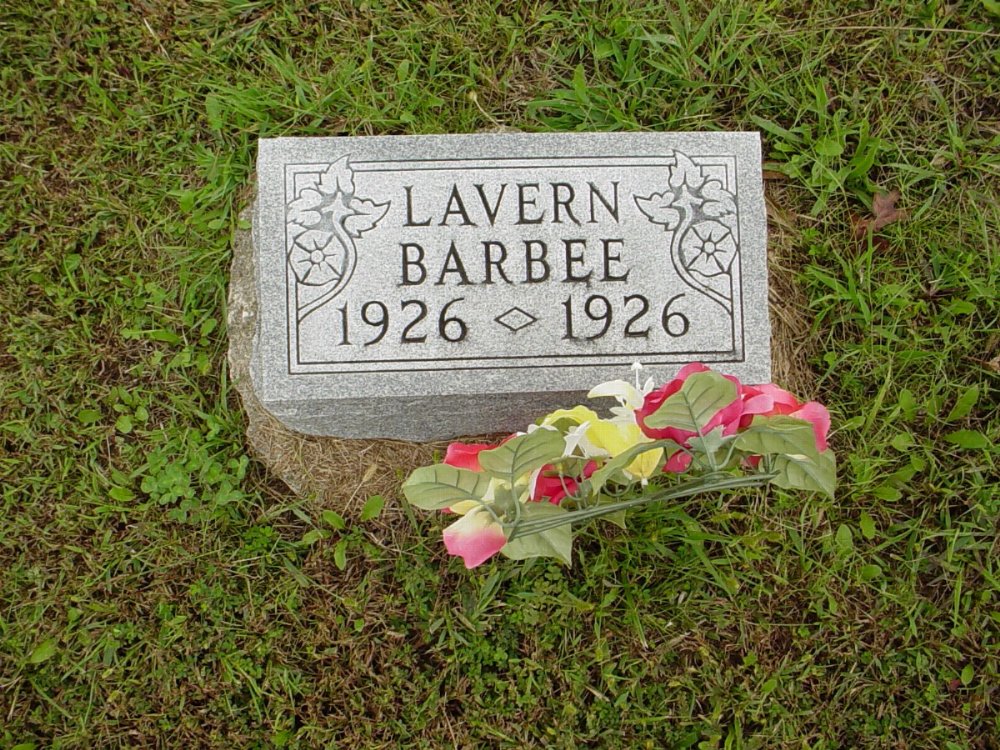  Lavern Barbee Headstone Photo, Harmony Baptist Cemetery, Callaway County genealogy