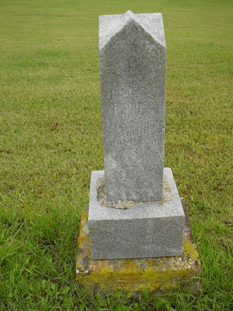  James L. Barbee Headstone Photo, Harmony Baptist Cemetery, Callaway County genealogy