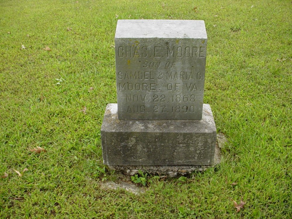  Charles E. Moore Headstone Photo, Harmony Baptist Cemetery, Callaway County genealogy