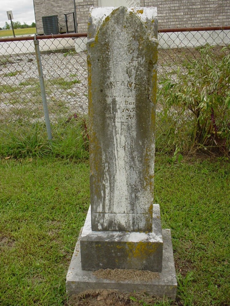  Infant Barker Headstone Photo, Harmony Baptist Cemetery, Callaway County genealogy