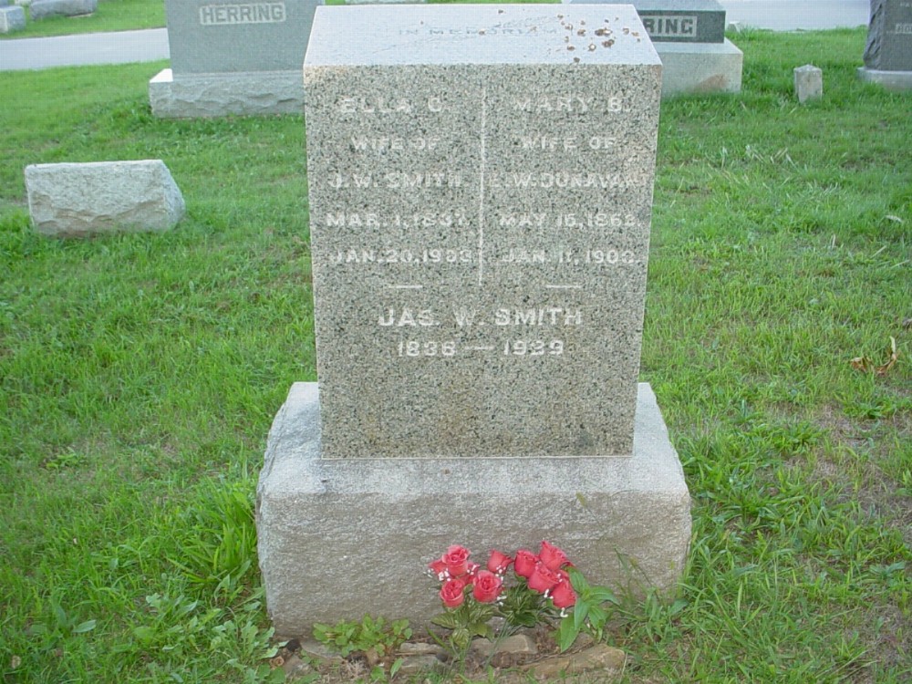  James W. Smith, Ella C. Truell and Mary Smith Dunavant Headstone Photo, Hillcrest Cemetery, Callaway County genealogy