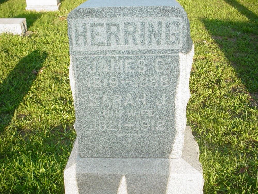  James C. Herring and Sarah J. Knight Headstone Photo, Hillcrest Cemetery, Callaway County genealogy