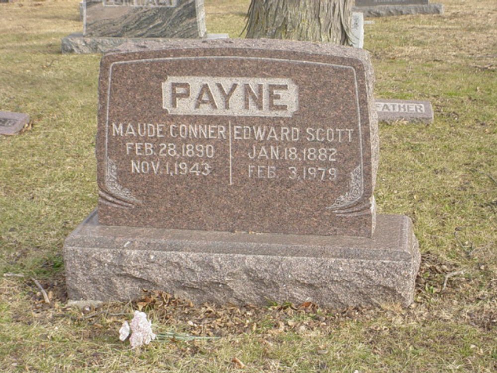  Ewdard S. Payne & Maude Conner Headstone Photo, Hillcrest Cemetery, Callaway County genealogy