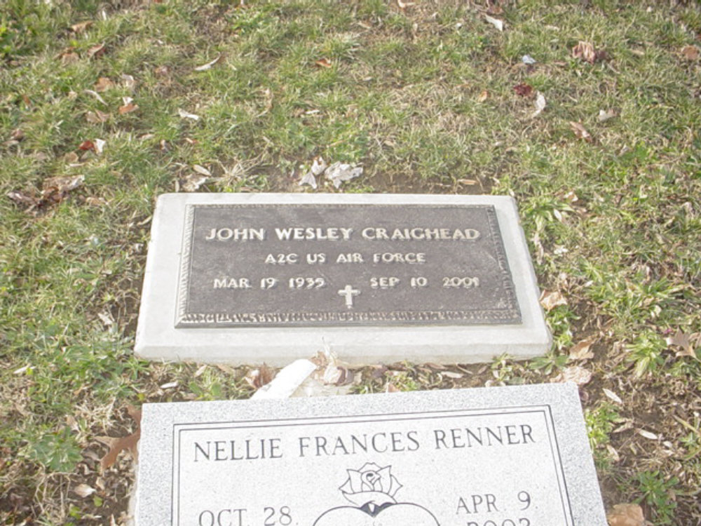  John Wesley Craighead Headstone Photo, Hillcrest Cemetery, Callaway County genealogy