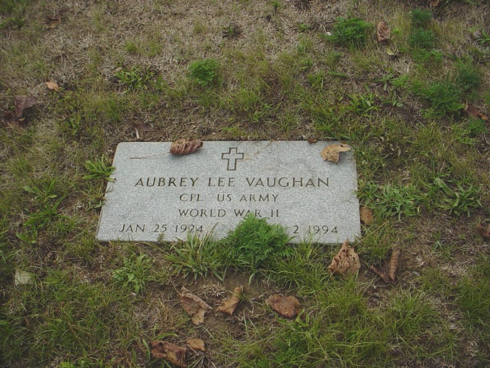  Aubrey Lee Vaughan Headstone Photo, Hillcrest Cemetery, Callaway County genealogy
