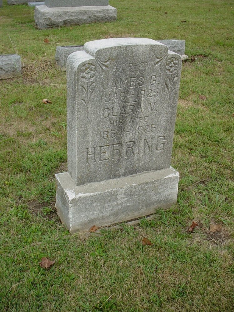  James G. Herring and Clara Viola Davis Headstone Photo, Hillcrest Cemetery, Callaway County genealogy