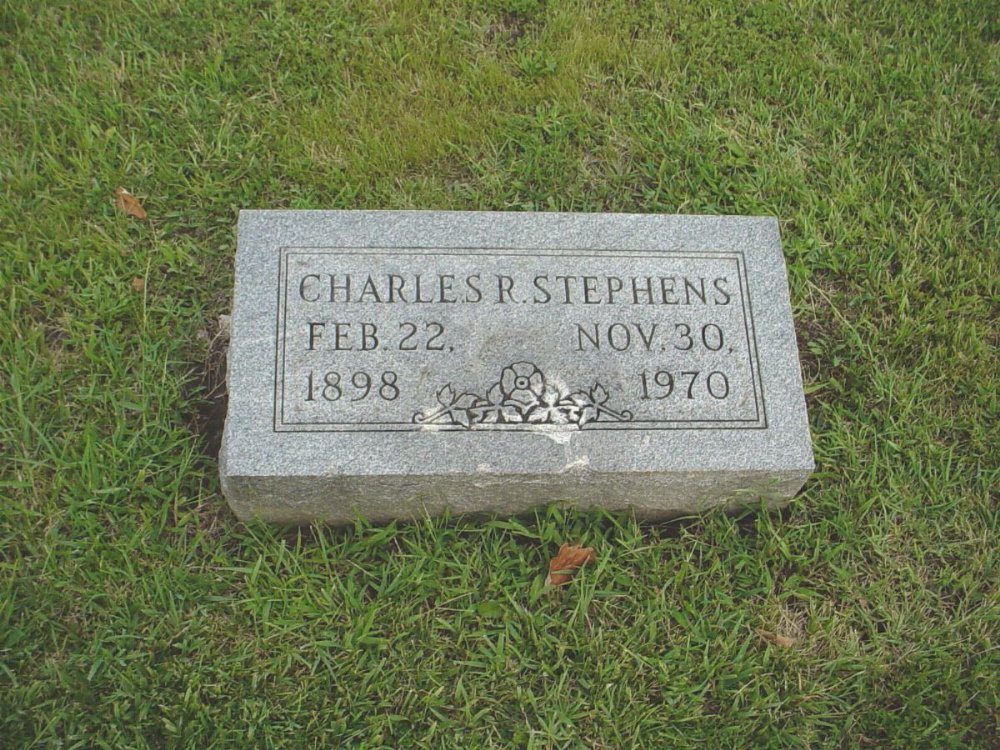  Charles R. Stephens Headstone Photo, Hillcrest Cemetery, Callaway County genealogy