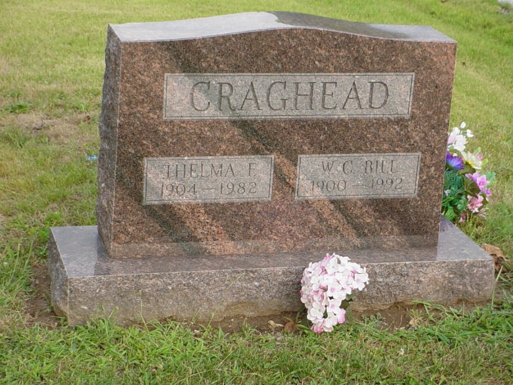  William C. Craghead and Thelma Flippen Headstone Photo, Hillcrest Cemetery, Callaway County genealogy