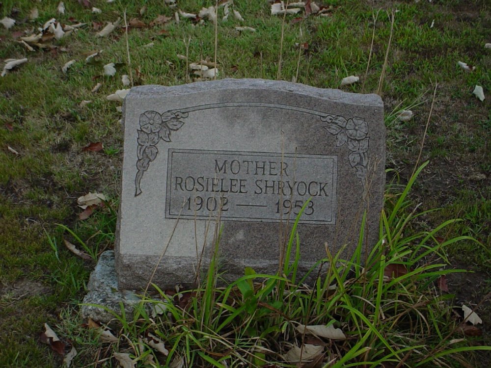  Rosielee Holmes Shryock Headstone Photo, Hillcrest Cemetery, Callaway County genealogy