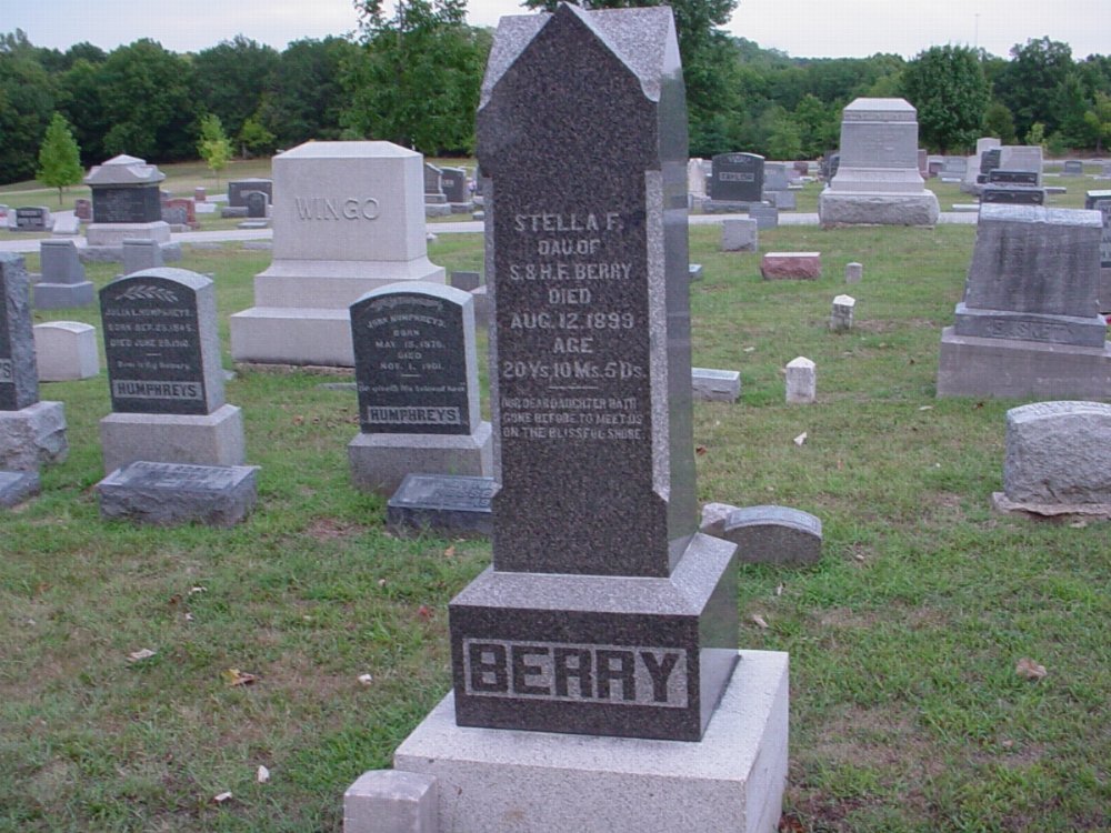  Stella Frances Berry Headstone Photo, Hillcrest Cemetery, Callaway County genealogy