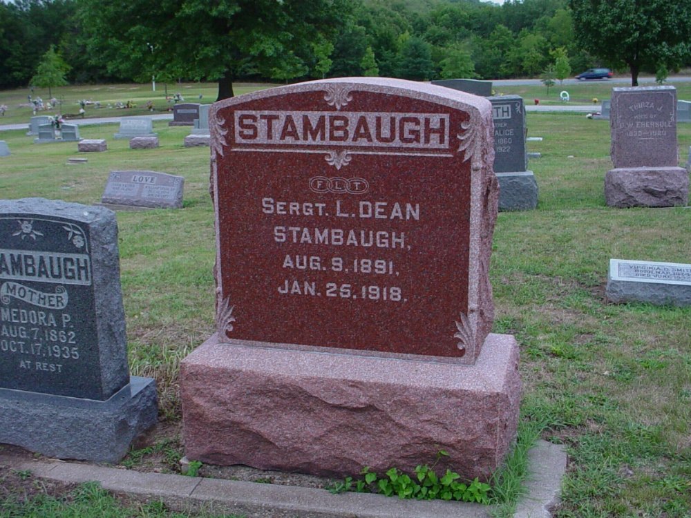  Sgt. Lester Dean Stambaugh Headstone Photo, Hillcrest Cemetery, Callaway County genealogy