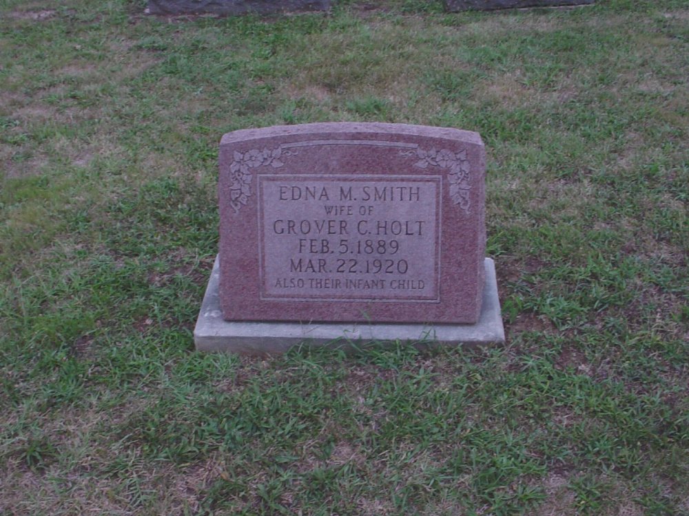  Edna Smith Holt Headstone Photo, Hillcrest Cemetery, Callaway County genealogy