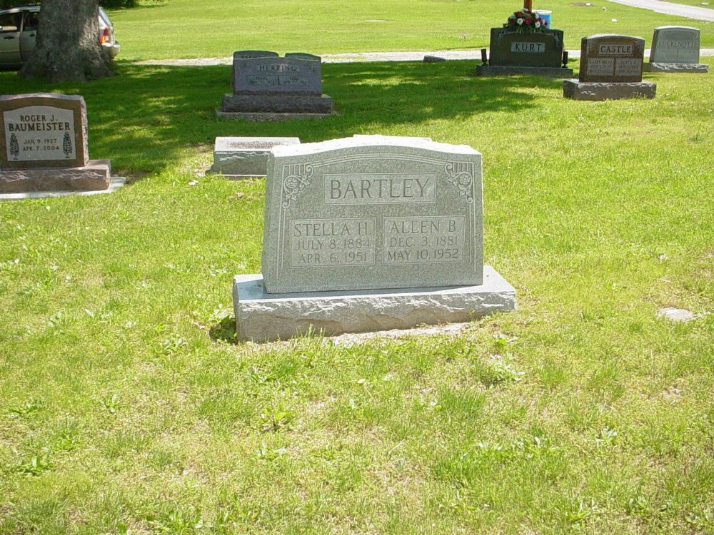  Allen Bartley & Stella Holmes Headstone Photo, Hillcrest Cemetery, Callaway County genealogy