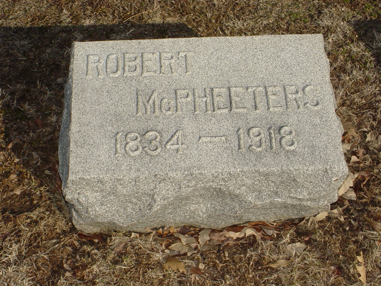  Robert McPheeters Headstone Photo, Hillcrest Cemetery, Callaway County genealogy