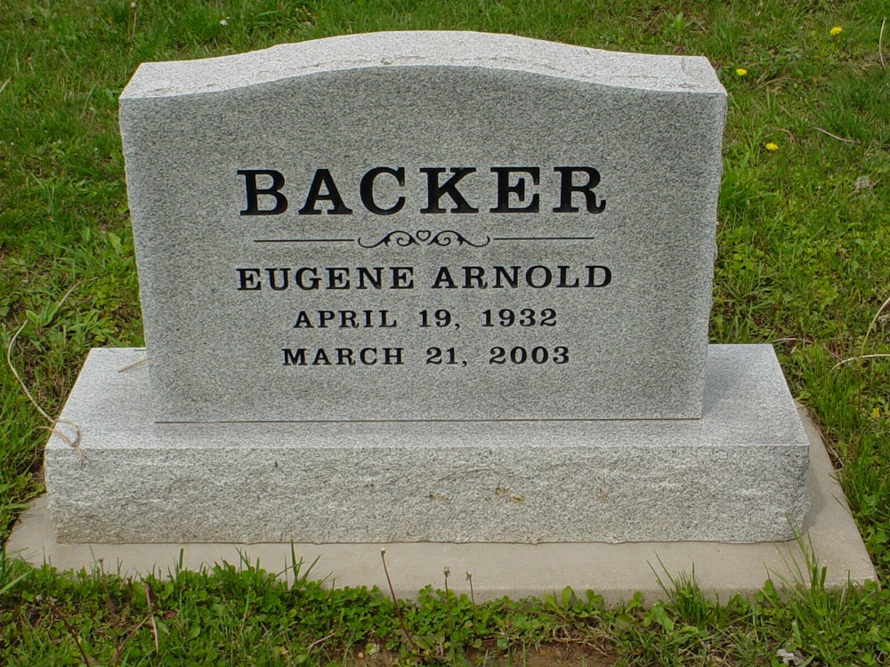  Eugene A. Backer Headstone Photo, Hillcrest Cemetery, Callaway County genealogy