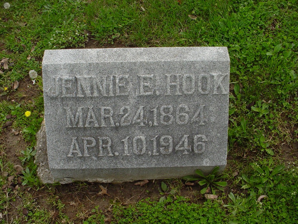  Jennie E. McMurtry Hook Headstone Photo, Hillcrest Cemetery, Callaway County genealogy