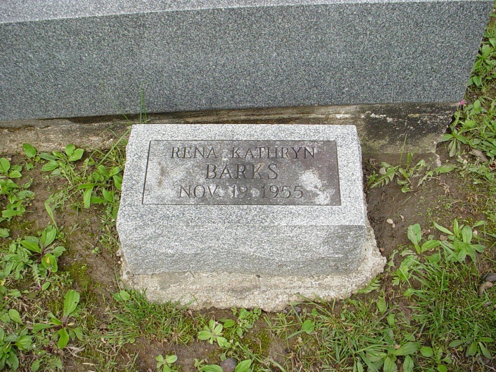  Rena Kathryn Barks Headstone Photo, Hillcrest Cemetery, Callaway County genealogy