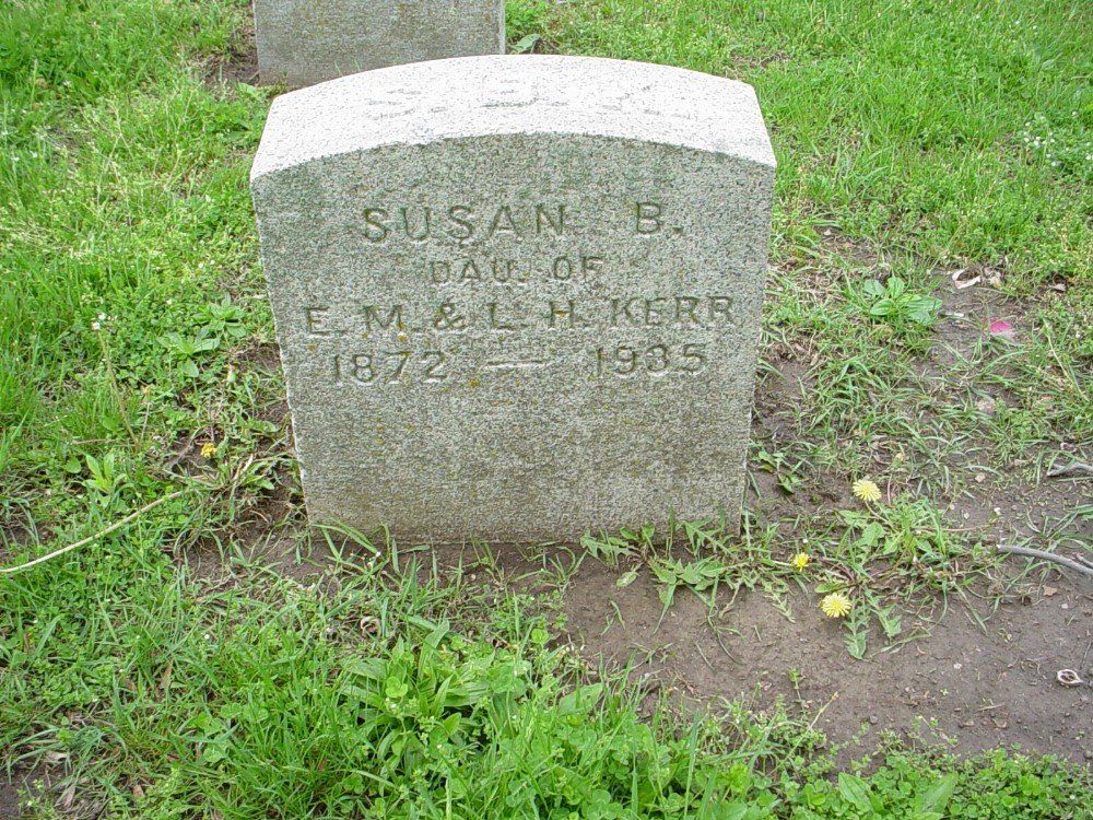  Susan B. Kerr Headstone Photo, Hillcrest Cemetery, Callaway County genealogy