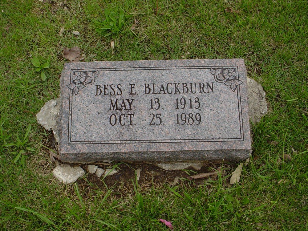  Bess E. Blackburn Headstone Photo, Hillcrest Cemetery, Callaway County genealogy