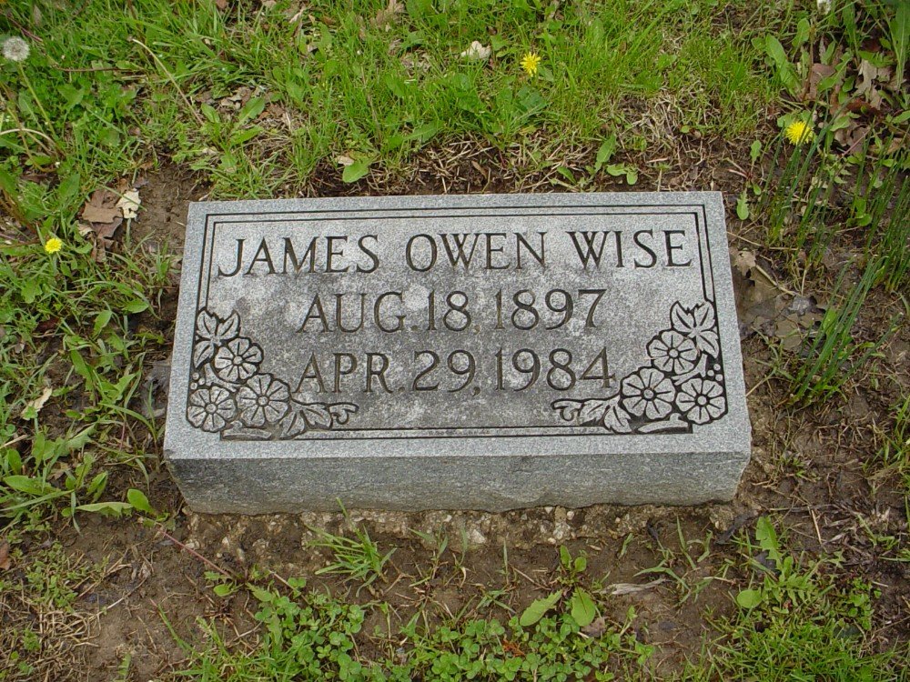  James Owen Wise Headstone Photo, Hillcrest Cemetery, Callaway County genealogy