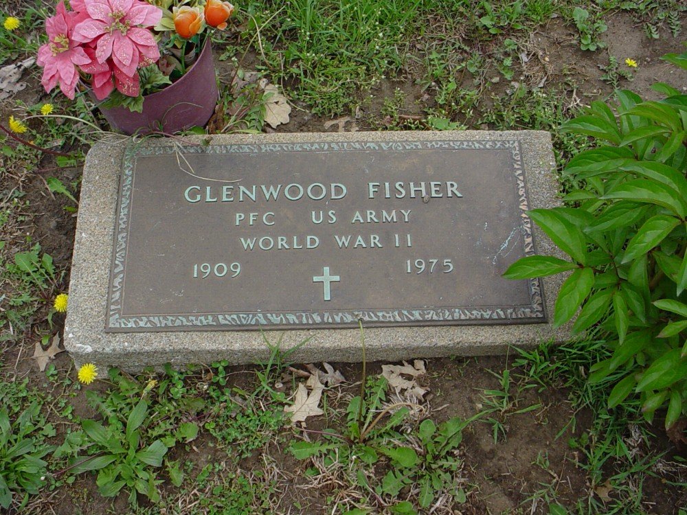  Glenwood Fisher Headstone Photo, Hillcrest Cemetery, Callaway County genealogy
