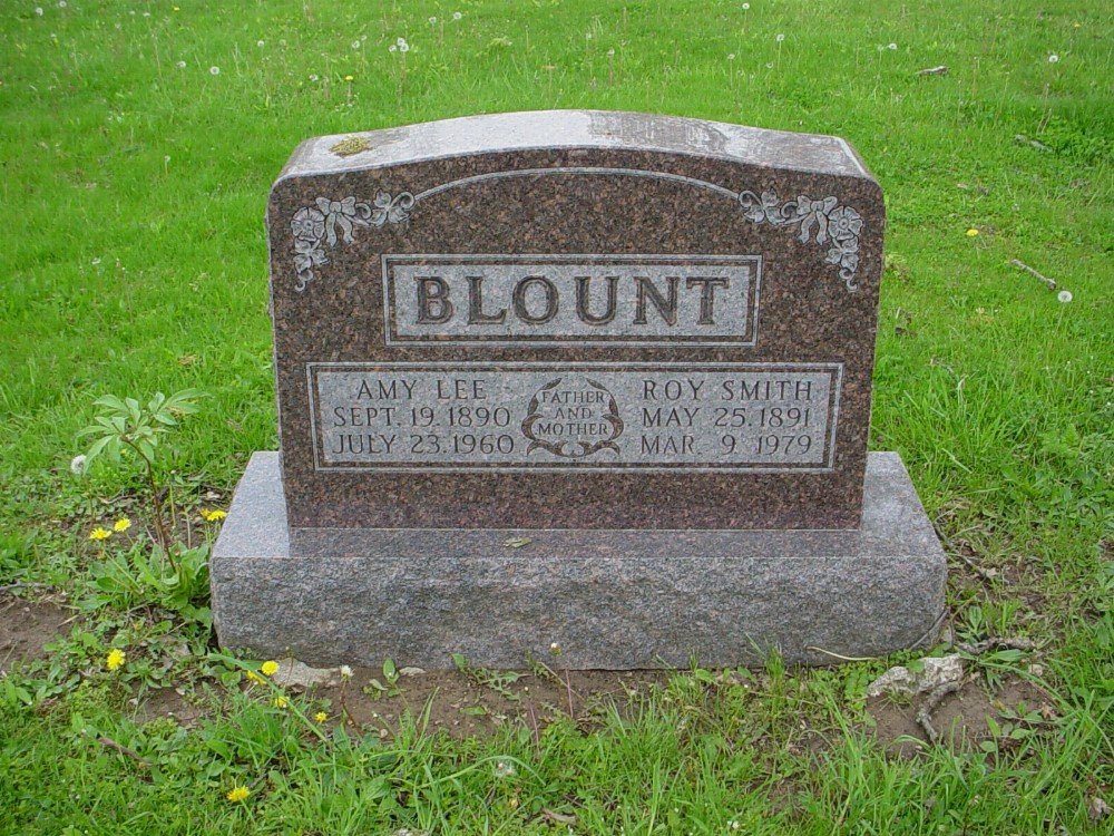  Roy S. Blount & Amy L. Hughes Headstone Photo, Hillcrest Cemetery, Callaway County genealogy
