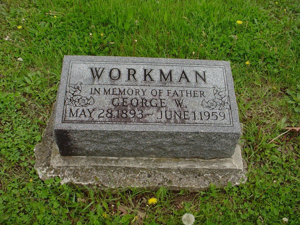  George W. Workman Headstone Photo, Hillcrest Cemetery, Callaway County genealogy