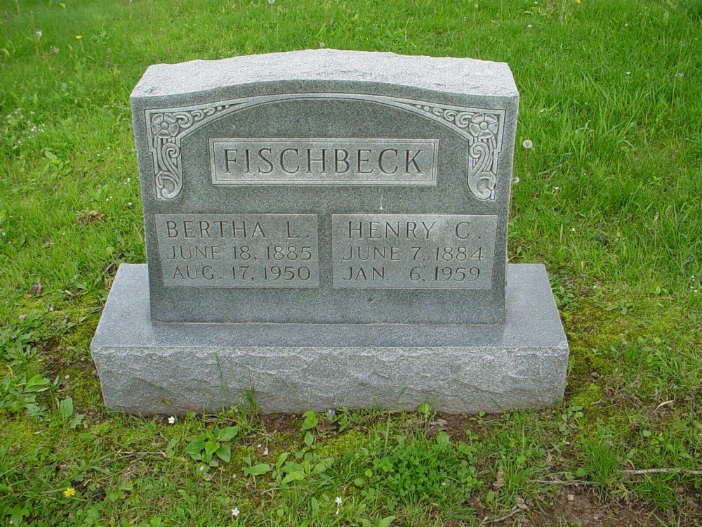 Henry C. Fischbeck & Bertha L. Walton Headstone Photo, Hillcrest Cemetery, Callaway County genealogy