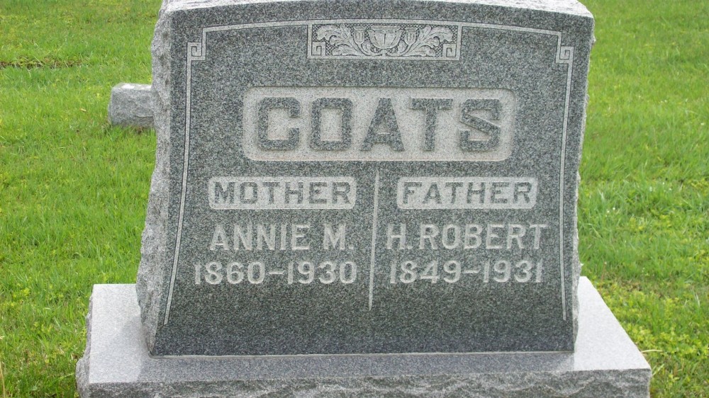  Henry Robert Coats & Annie McCall Headstone Photo, Hillcrest Cemetery, Callaway County genealogy