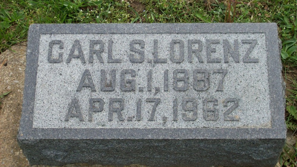  Carl S. Lorenz Headstone Photo, Hillcrest Cemetery, Callaway County genealogy