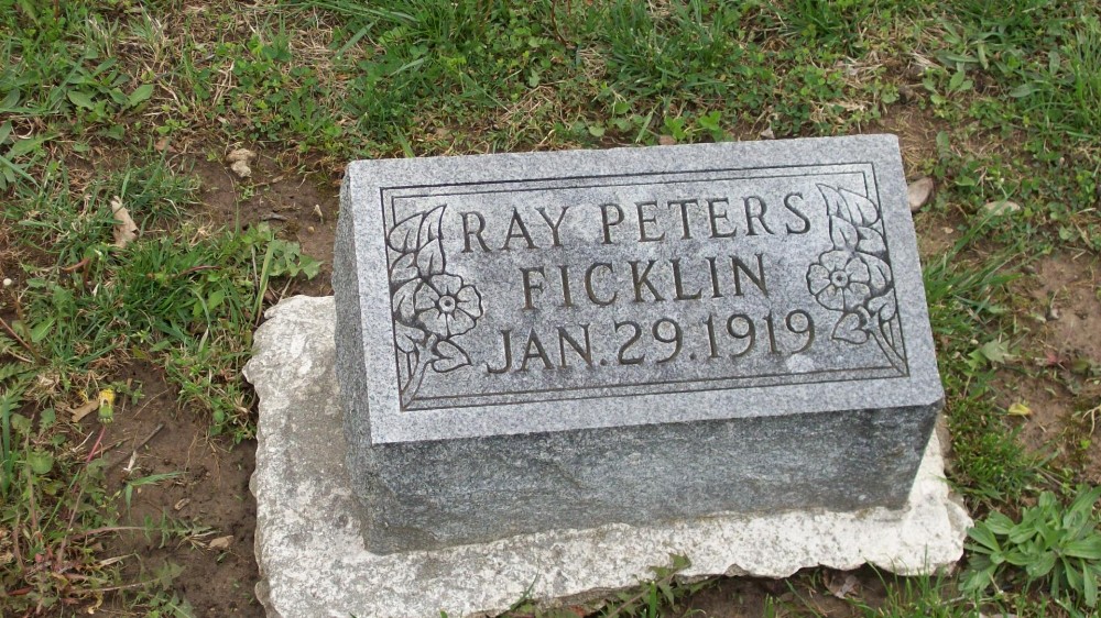  Ray Peters Ficklin Headstone Photo, Hillcrest Cemetery, Callaway County genealogy
