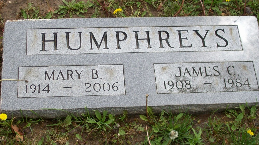  James C. Humphreys & Mary Burnham Headstone Photo, Hillcrest Cemetery, Callaway County genealogy