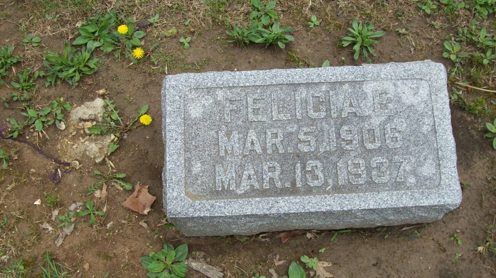  Felicia Ebersole Genteman Headstone Photo, Hillcrest Cemetery, Callaway County genealogy