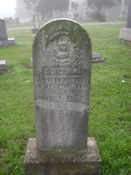  Lucy Overton Porter Headstone Photo, Hillcrest Cemetery, Callaway County genealogy