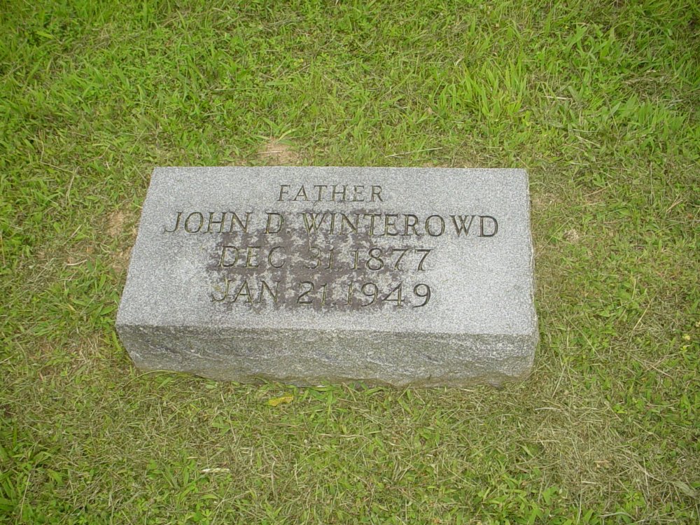  John D. Winterowd Headstone Photo, Hopewell Baptist Church, Callaway County genealogy