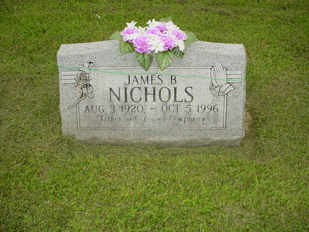  James B. Nichols Headstone Photo, Hopewell Baptist Church, Callaway County genealogy