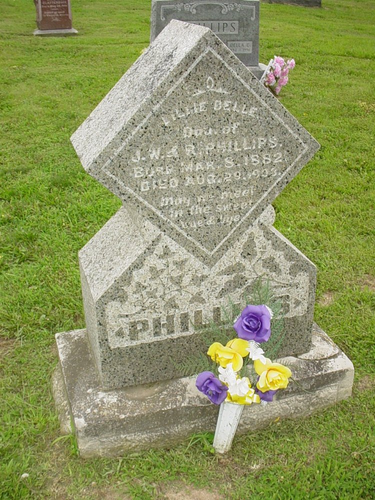  Lillie Belle Phillips Headstone Photo, Hopewell Baptist Church, Callaway County genealogy