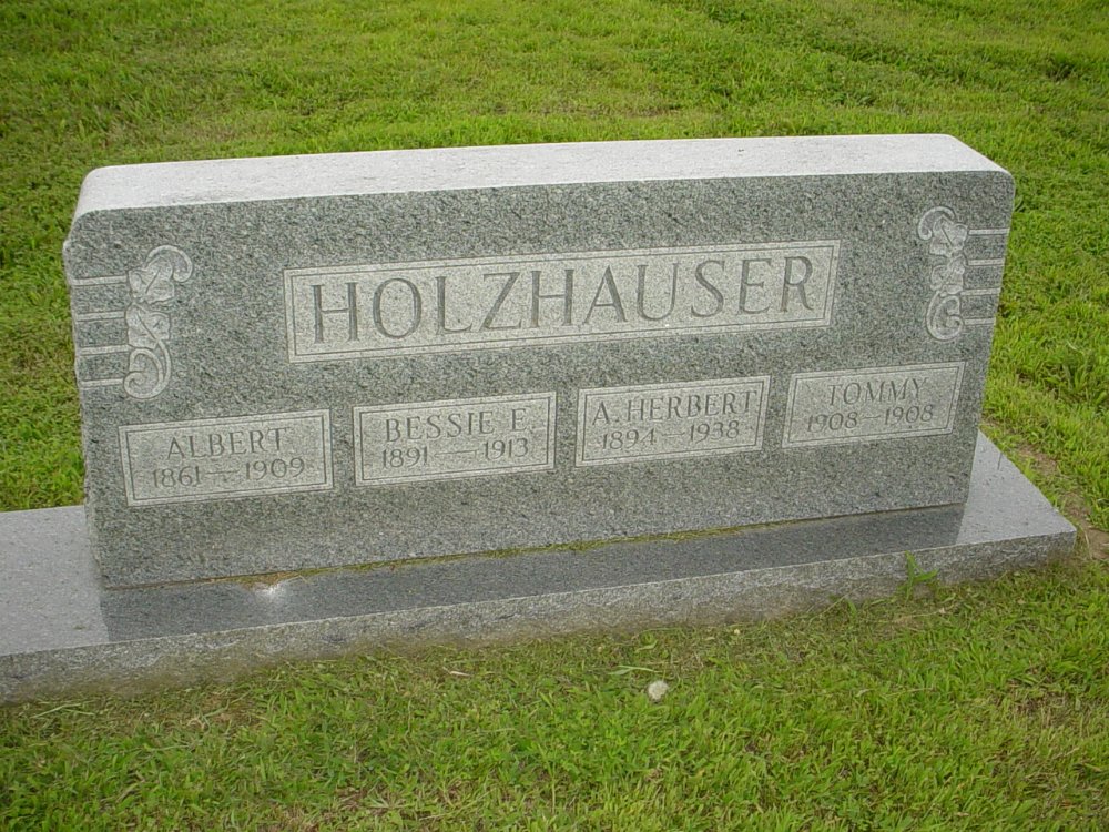  Albert Holzhauser & children Headstone Photo, Hopewell Baptist Church, Callaway County genealogy