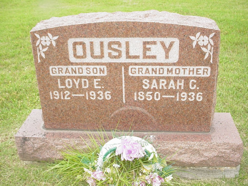  Loyd E. & Sarah C. Ousley Headstone Photo, Hopewell Baptist Church, Callaway County genealogy
