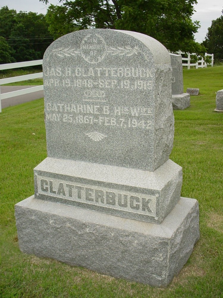  James H. Clatterbuck & Catharine Blythe Headstone Photo, Hopewell Baptist Church, Callaway County genealogy