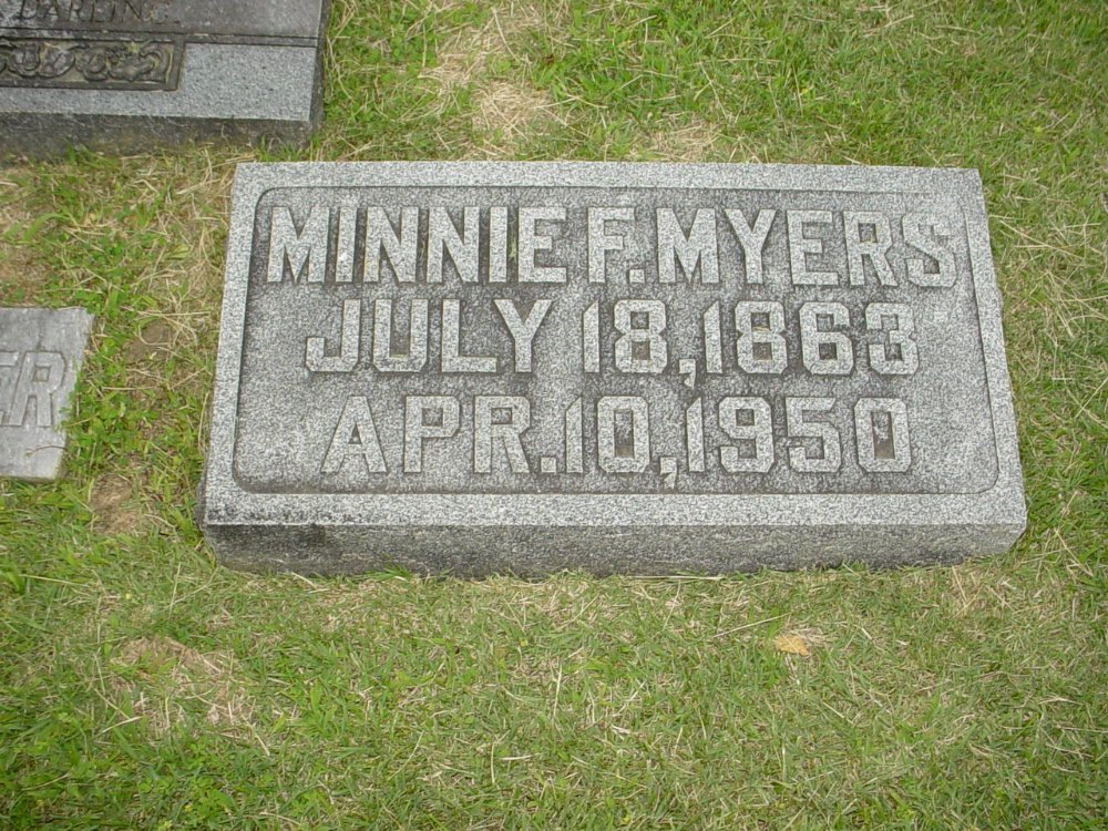  Minnie F. Yorenkin Myers Headstone Photo, Hopewell Baptist Church, Callaway County genealogy