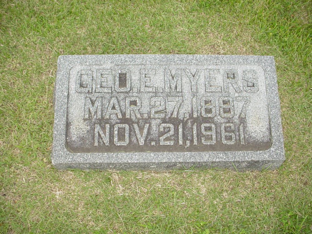  George E. Myers Headstone Photo, Hopewell Baptist Church, Callaway County genealogy